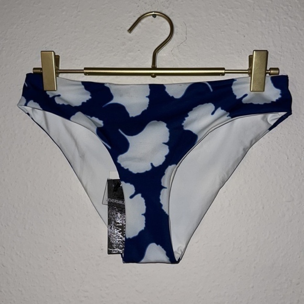 Tavik Swimwear Blue & White Reversible Bikini Bottoms Sz.S NWT!